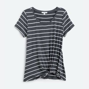 NINE BRITTON Levie Knot Front Knit Tee
